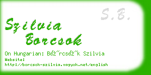 szilvia borcsok business card
